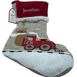 Pottery Barn Kids Jonathan Stocking Santa Train Christmas Holiday Xmas Quilted